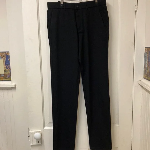Plaid&amp;plain Men Black Slacks Slim Fit Plaid Plain Pants Mens Dress  Slacks New With Tags Slim Fit